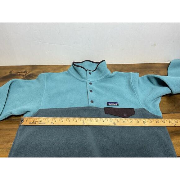 Patagonia Synchilla Snap On Two Tone Green Jacket Size Large - Picture 6 of 10